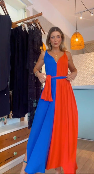 Rio Dress - Blue & Orange