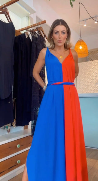 Rio Dress - Blue & Orange